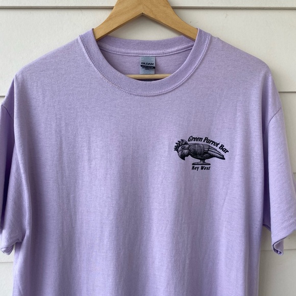 GILDAN • The Green Parrot Bar, Key West FL Purple Crew neck T-shirt size large - Picture 6 of 14